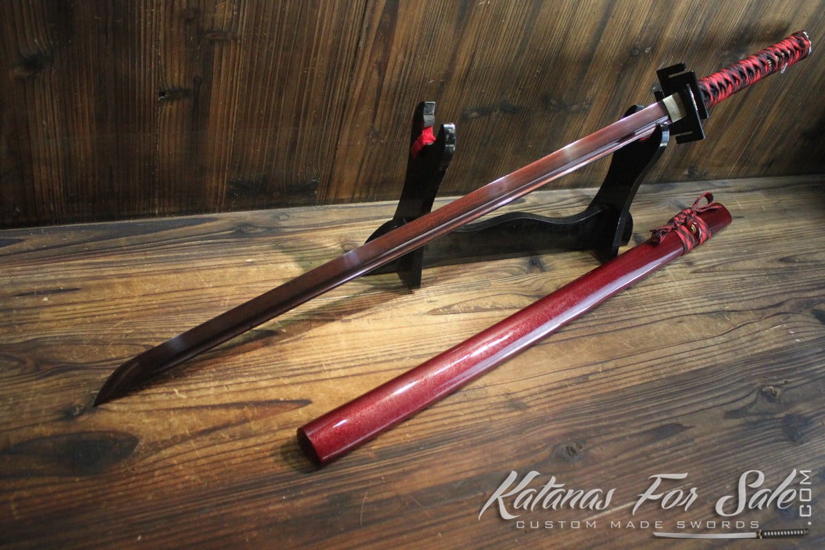 Fully Handforged Red 1095 High Carbon SteelSamurai Katana Sword 