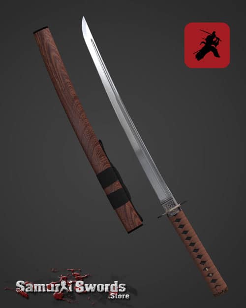 Samurai Espada Katana Wakizashi tanto Soporte Soporte aparecer 2 capa de madera real 