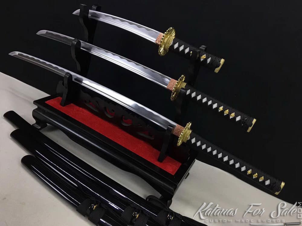 Katana, Wakizashi & Tanto Sword Set 1060 Steel - Katanas For Sale