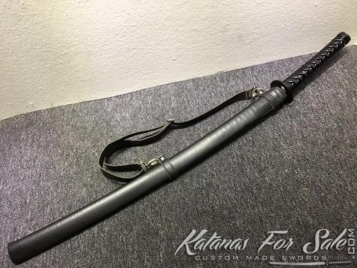 Synthetic Black Leather Shoulder Strap Saya cover