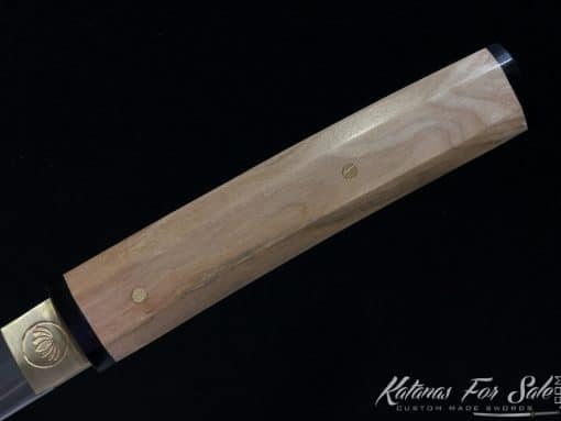Hexagon Maple Wood Shirasaya Wakizashi T10 Folded Clay Tempered Steel with Hadori Polish - Image 5
